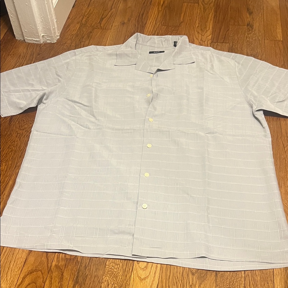 Alfani Men's Light Gray Casual Button Down Shirt